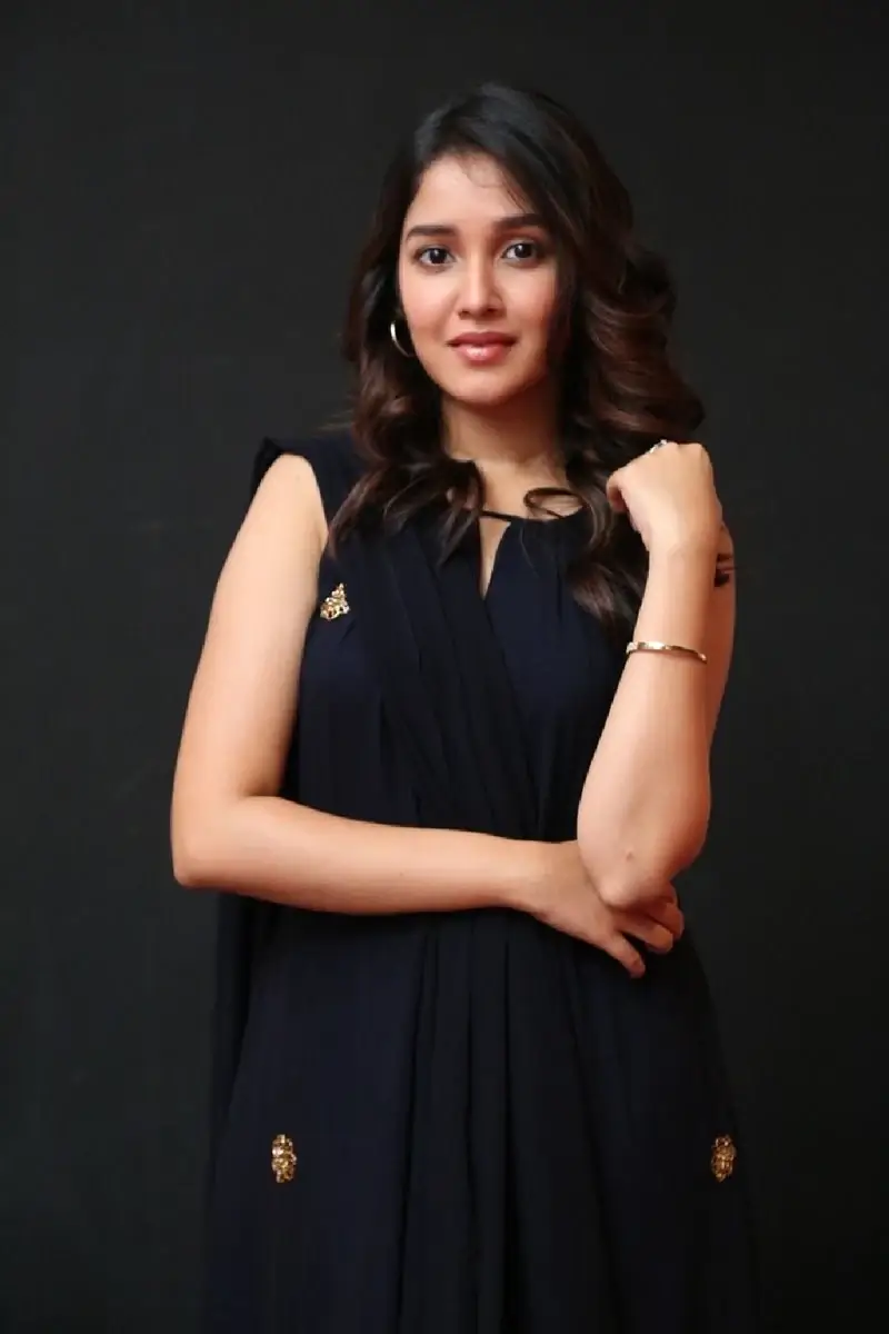 actress anikha surendran in black dress at butta bomma movie trailer launch